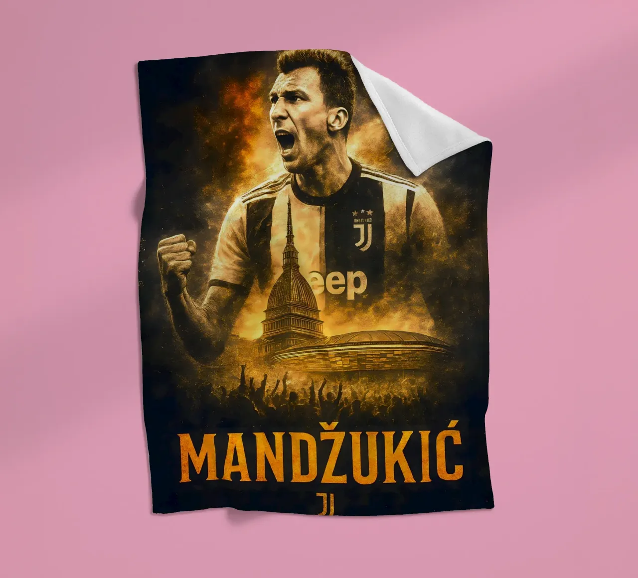 Mario Mandzukic coperta in pile da Cyberpunk Canvas