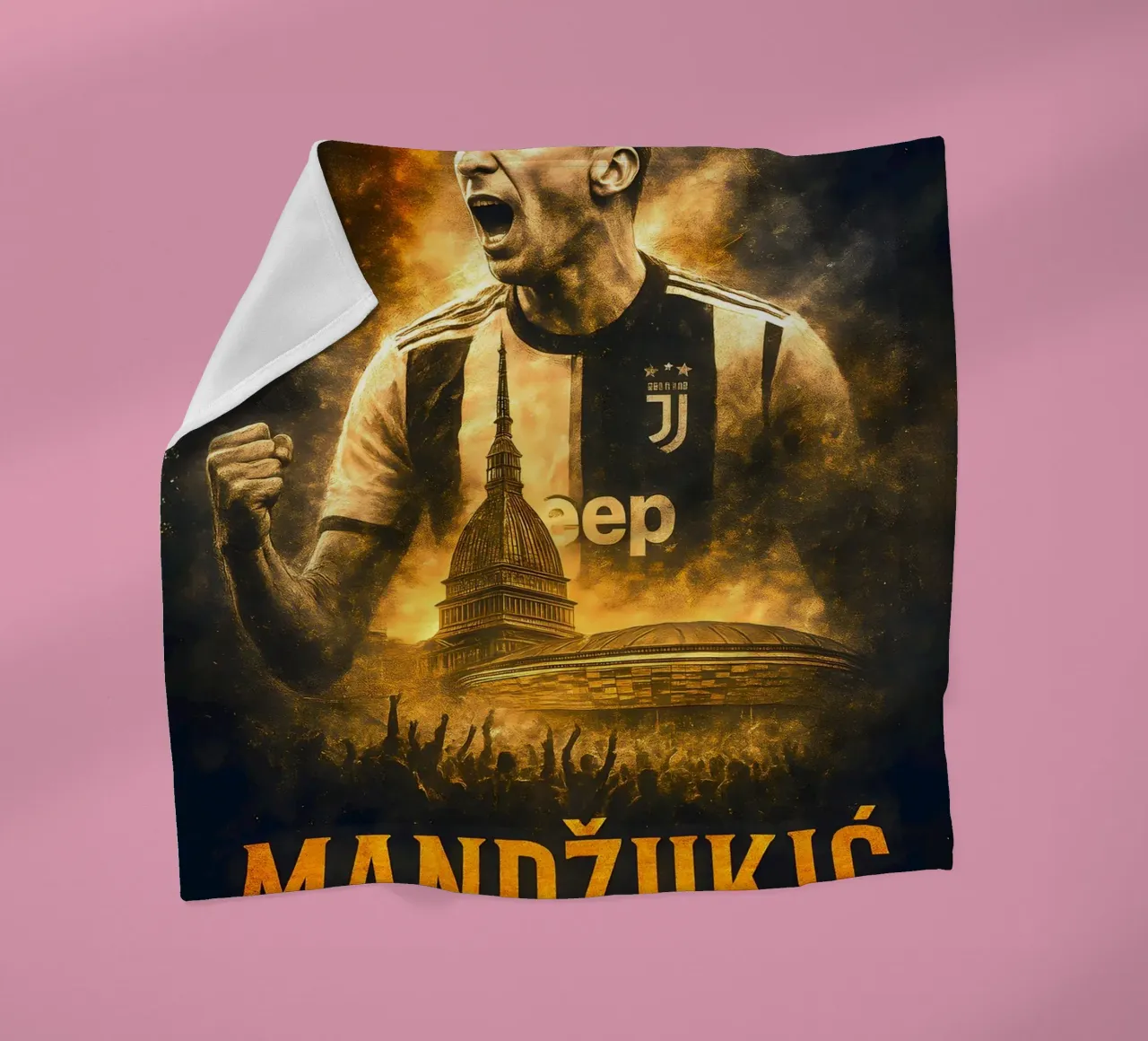 Mario Mandzukic coperta in pile da Cyberpunk Canvas