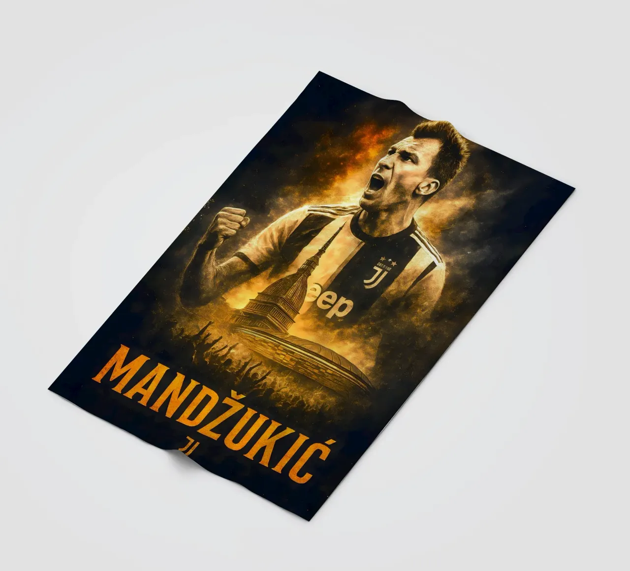 Mario Mandzukic coperta in pile da Cyberpunk Canvas