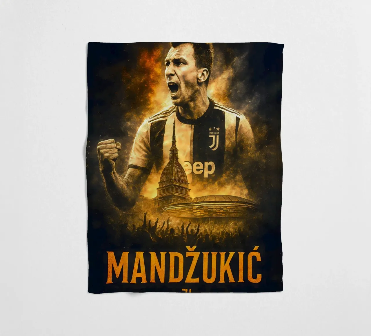 Mario Mandzukic coperta in pile da Cyberpunk Canvas