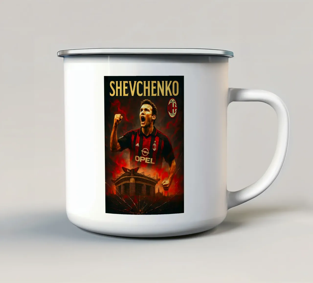 Andriy Shevchenko tazza in smalto da Cyberpunk Canvas