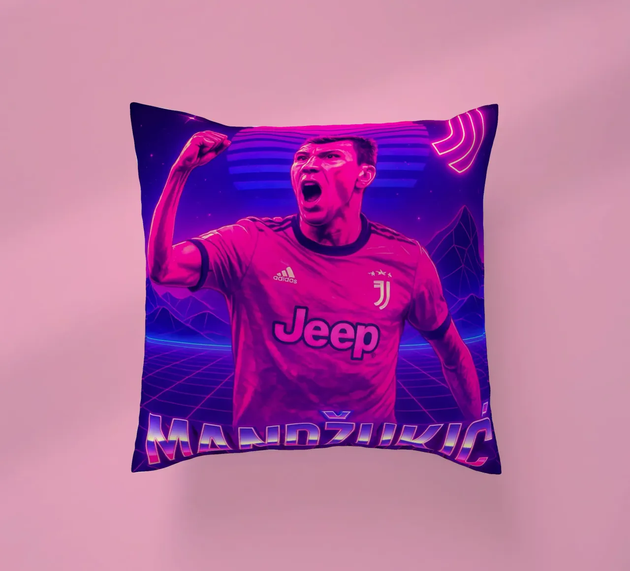 Mario Mandzukic cuscino da Cyberpunk Canvas