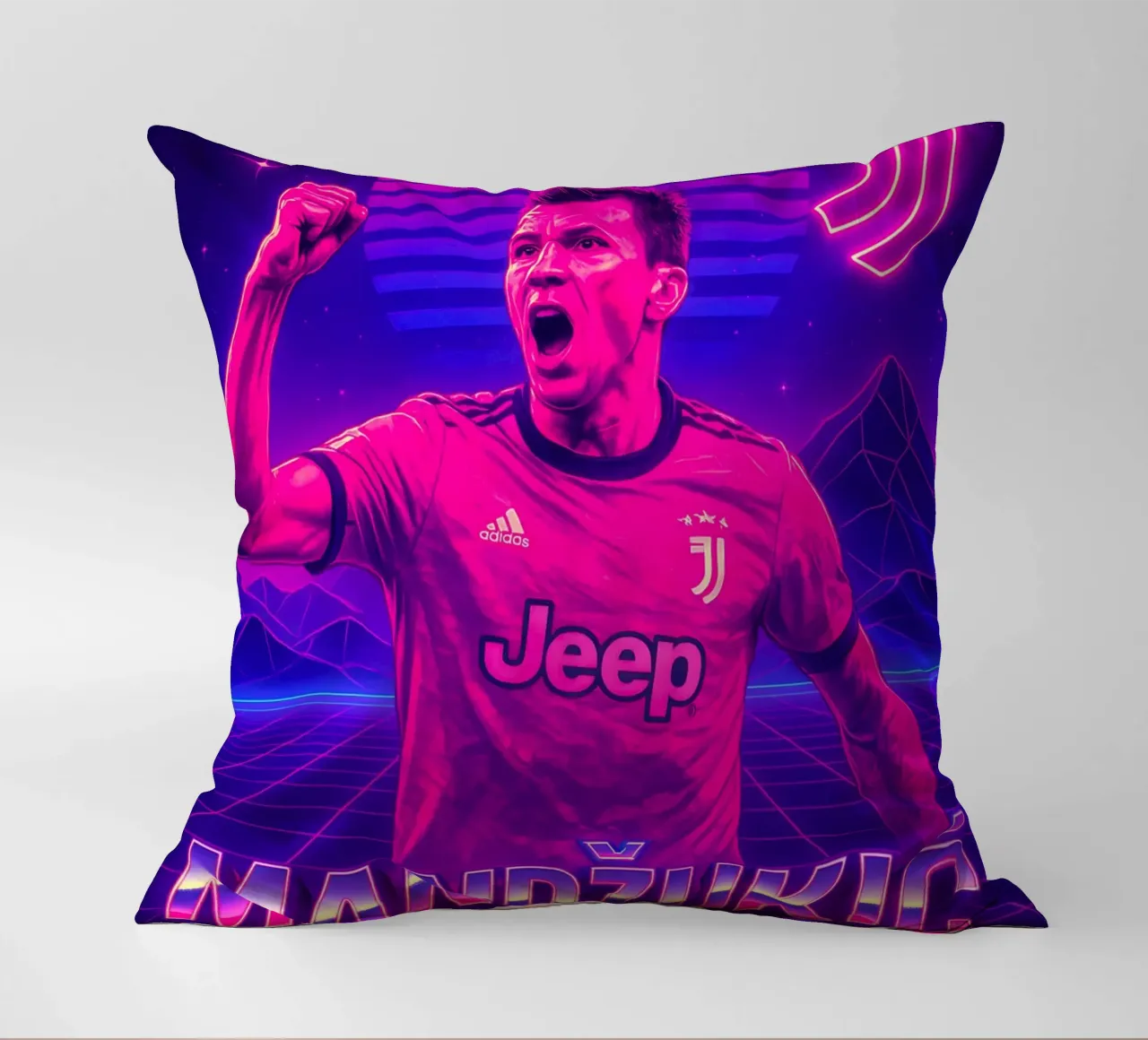Mario Mandzukic cuscino da Cyberpunk Canvas