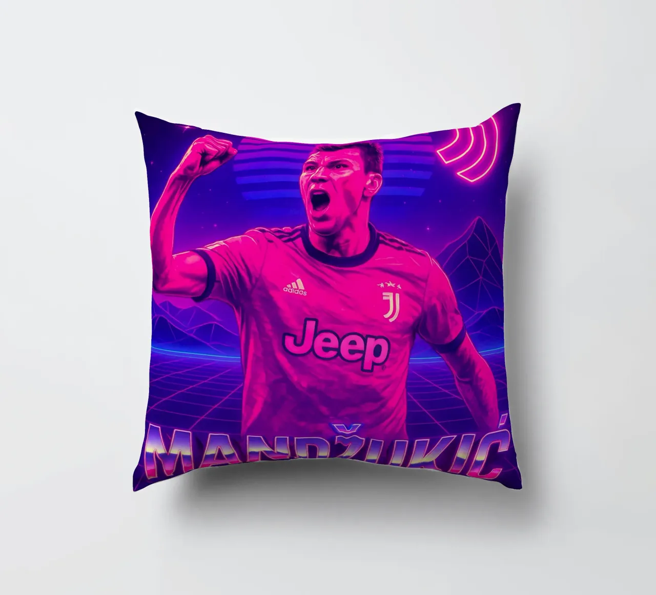 Mario Mandzukic cuscino da Cyberpunk Canvas