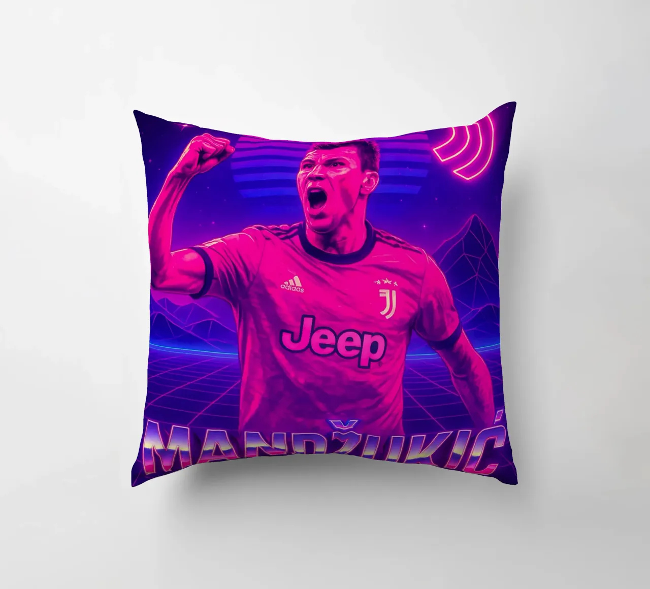 Mario Mandzukic cuscino da Cyberpunk Canvas