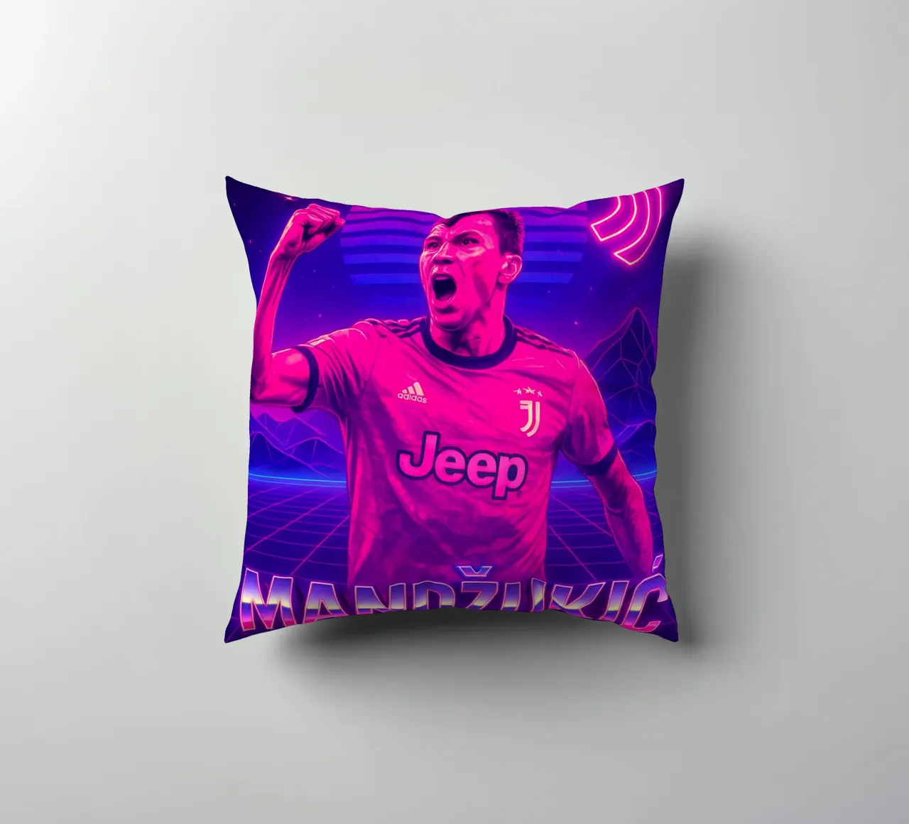 Mario Mandzukic cuscino da Cyberpunk Canvas