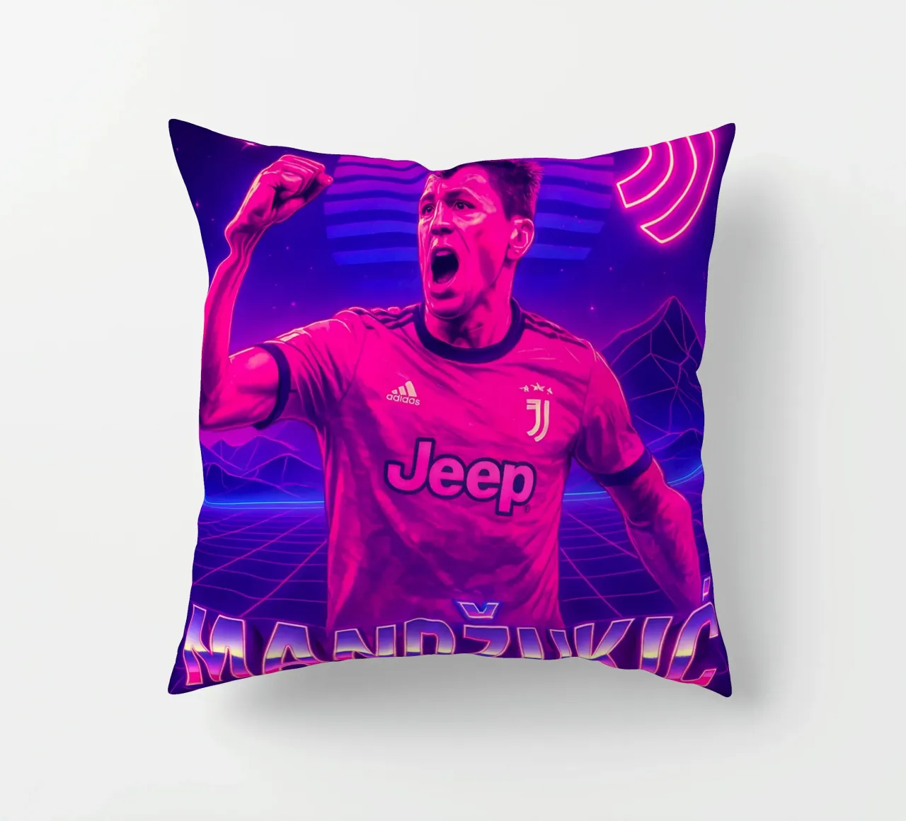 Mario Mandzukic cuscino da Cyberpunk Canvas
