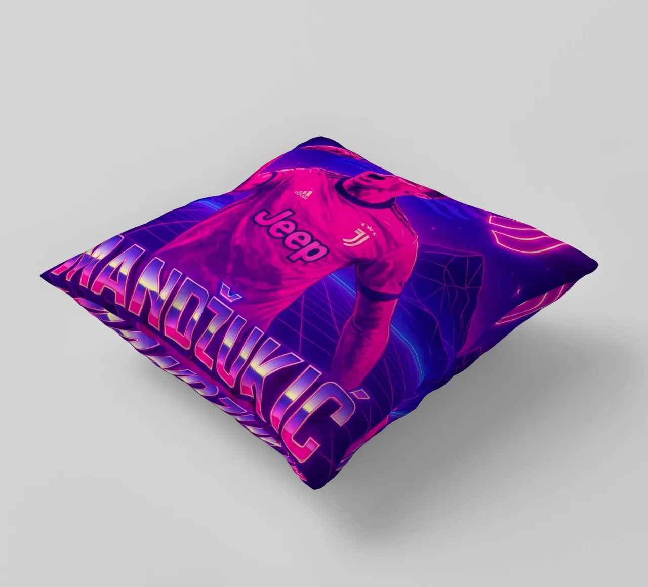 Mario Mandzukic cuscino da Cyberpunk Canvas