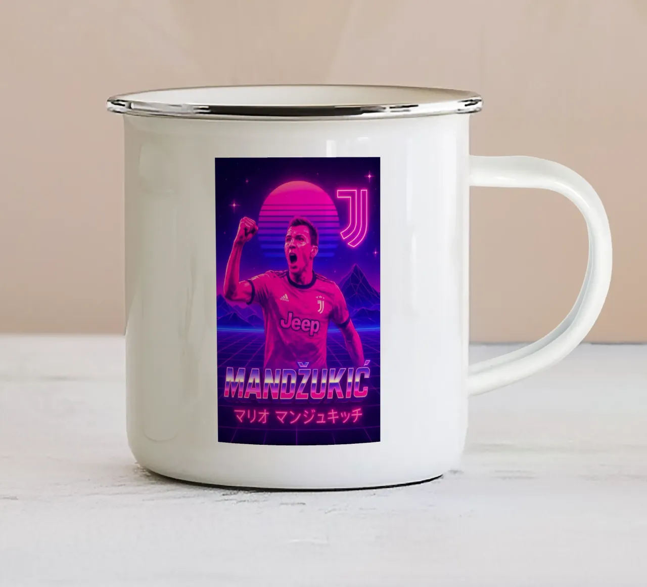 Mario Mandzukic tazza in smalto da Cyberpunk Canvas