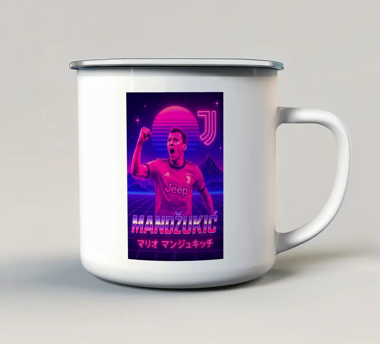 Mario Mandzukic tazza in smalto da Cyberpunk Canvas
