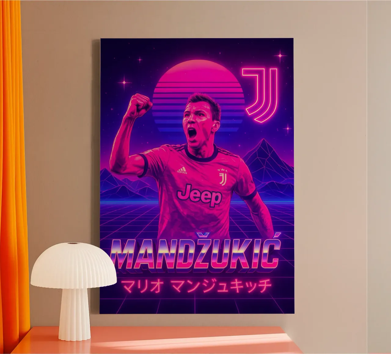 Mario Mandzukic canvas with Floater frame by Cyberpunk Canvas