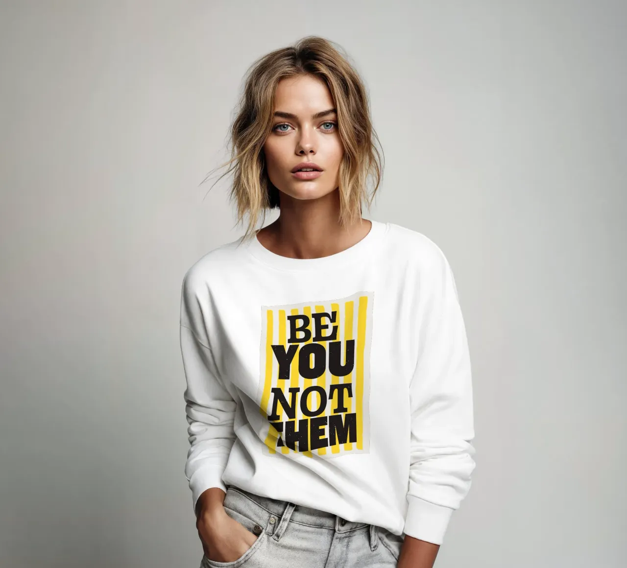 Wees jij: niet zij sweatshirt van Lolly & Roobs