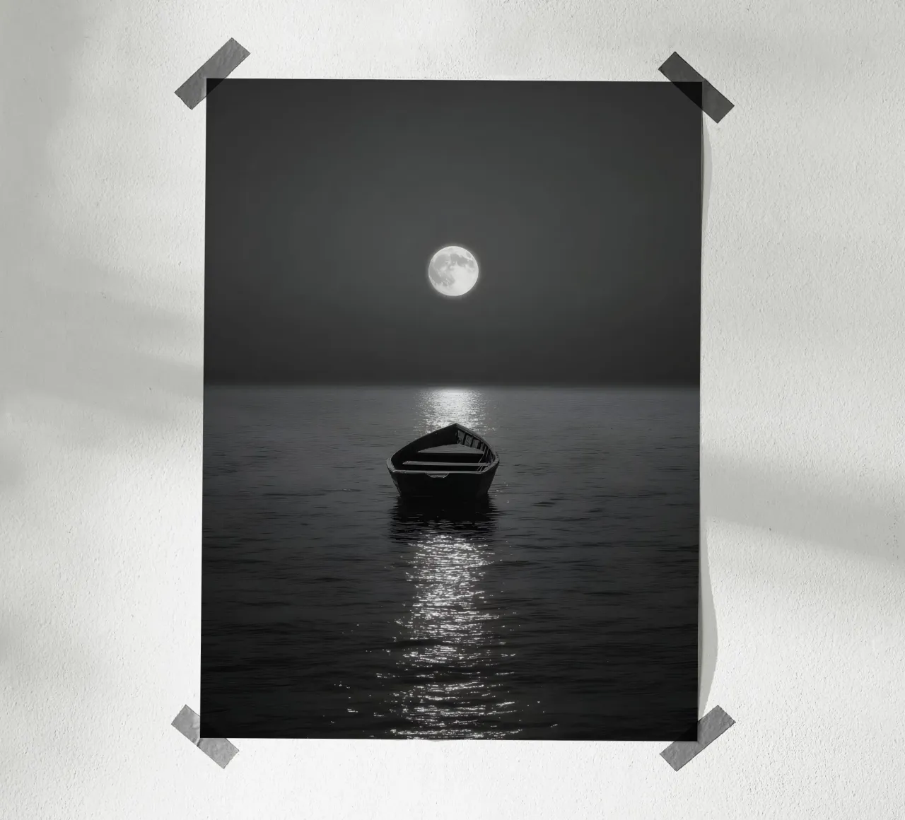 Moonlit Silence poster con telaio in legno da Mononoir