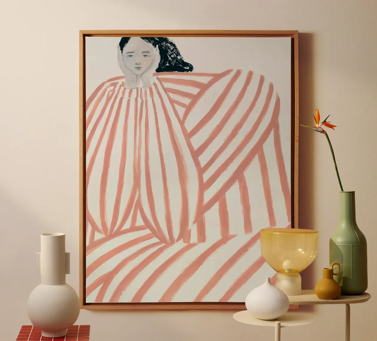Verveelde vrouw canvas met Baklijst van Serrano Shop