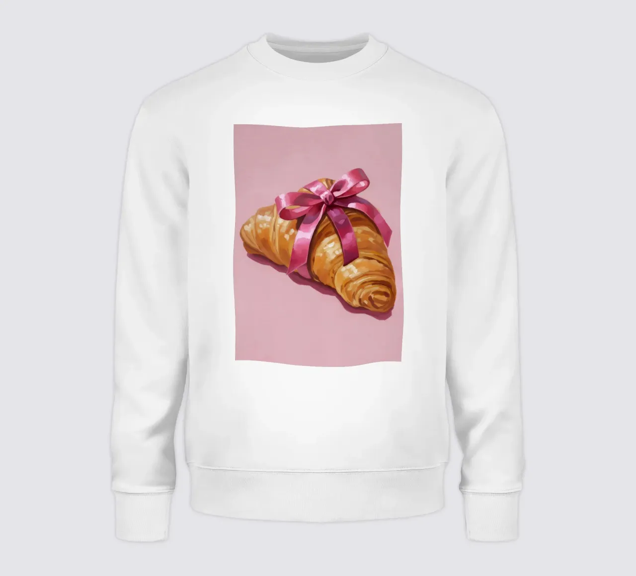 Croissant with Ribbon sweatshirt by Attaboy Dsgn