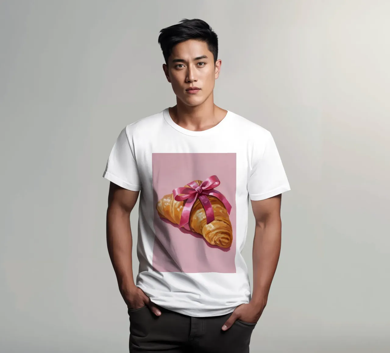 Croissant with Ribbon t-shirt da Attaboy Dsgn
