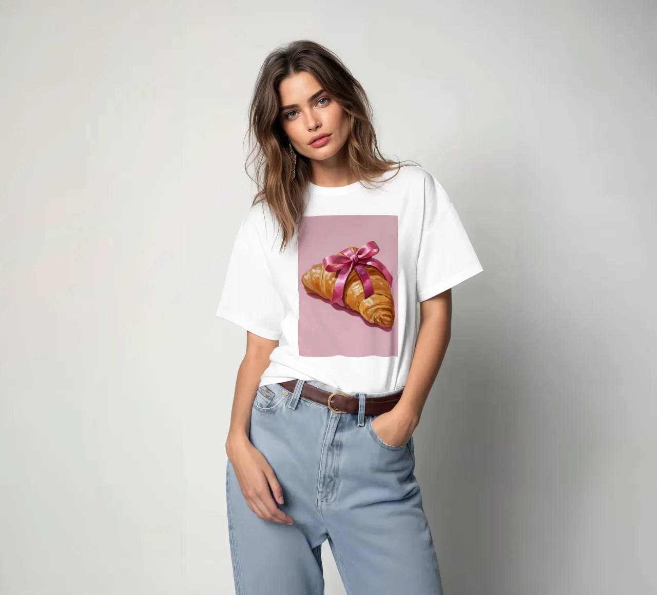 Croissant with Ribbon t-shirt da Attaboy Dsgn