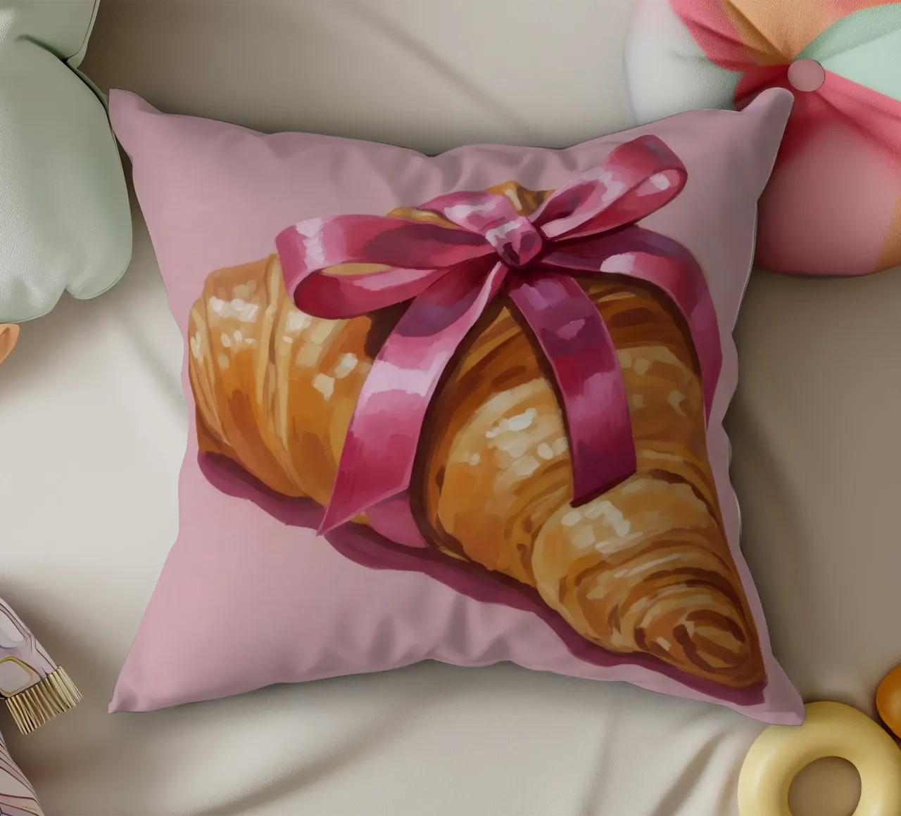 Croissant with Ribbon cuscino da Attaboy Dsgn