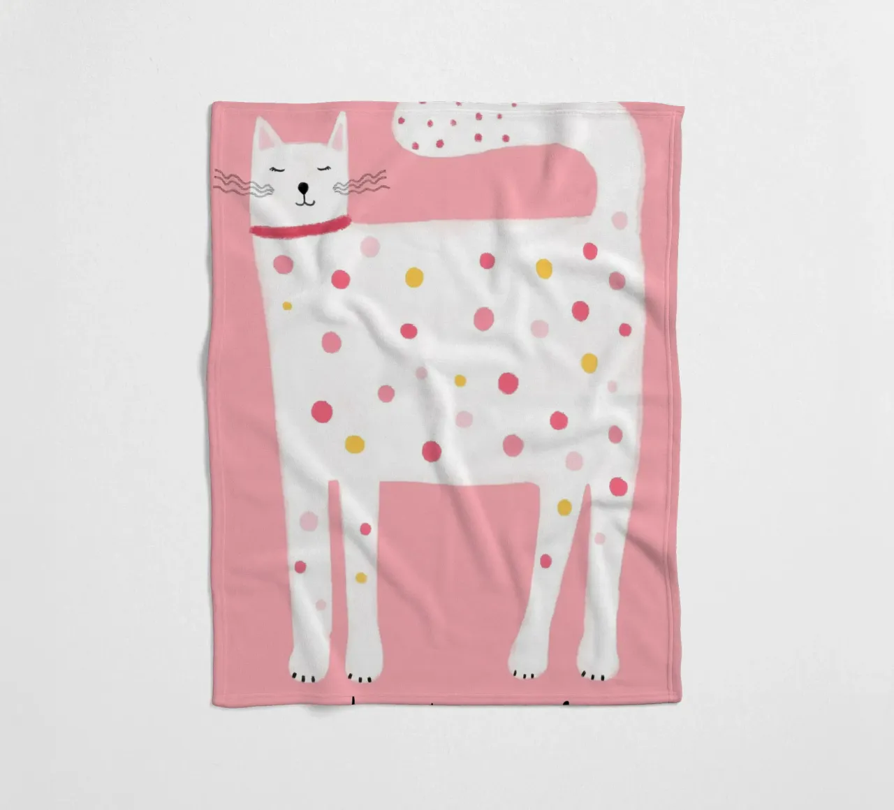"Geboren um cool zu sein" Polka Dot Katze Kunstdruck Fleecedecke von vintagepod