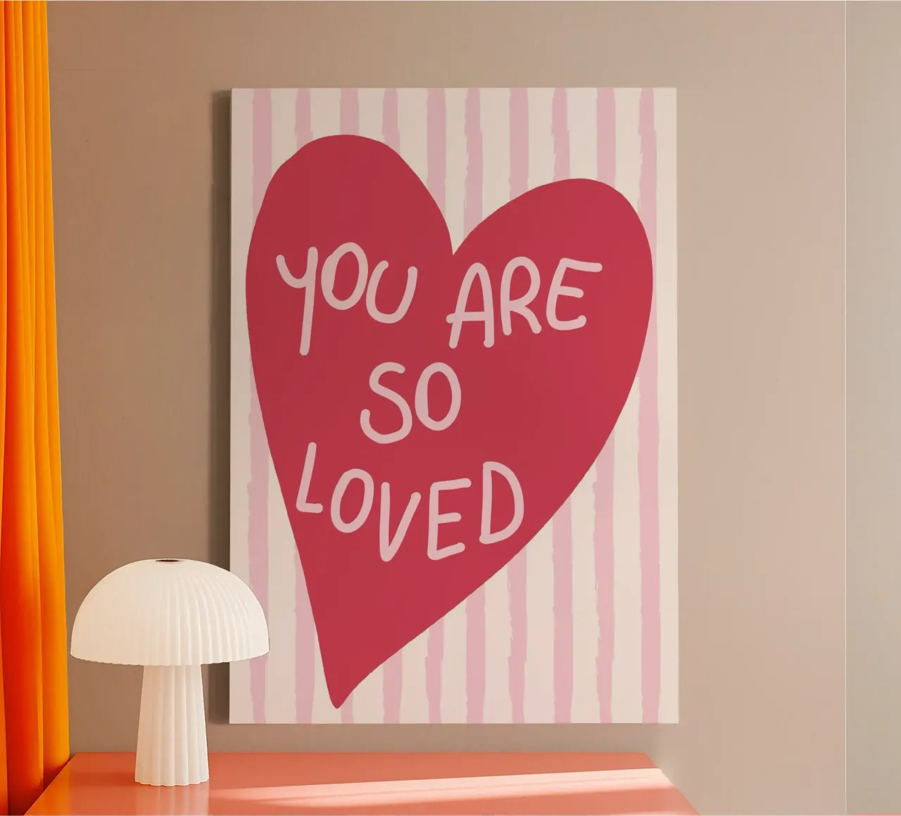 Stampa d'arte a cuore "You Are So Loved" (Sei così amato) tela con Cornice a cassetta da vintagepod