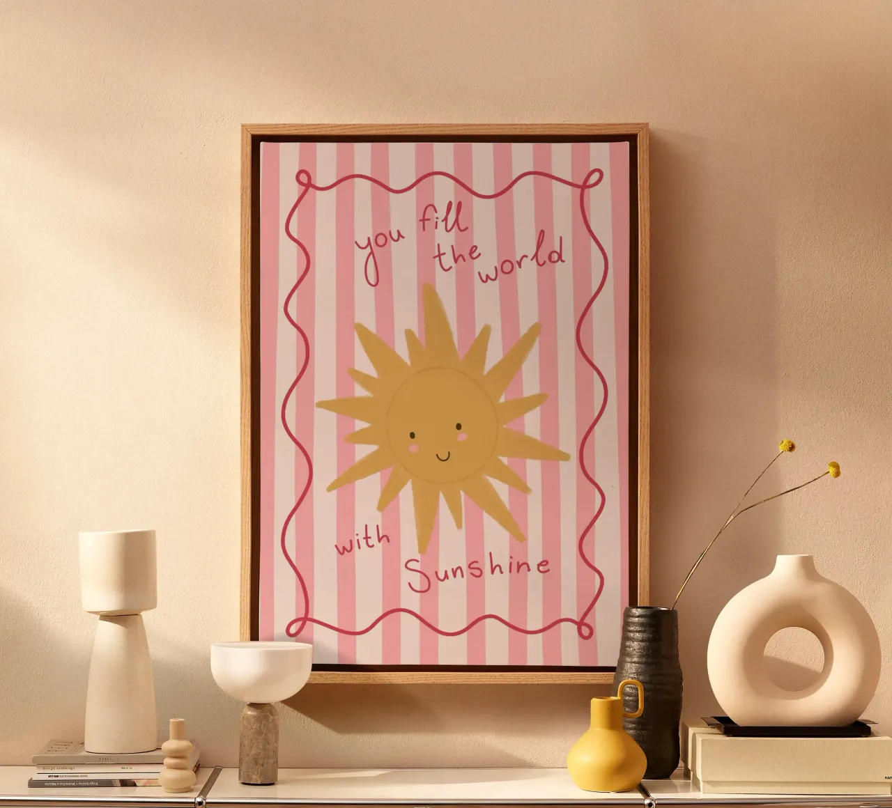 You Fill the World with Sunshine Art Print canvas with Floater frame by vintagepod