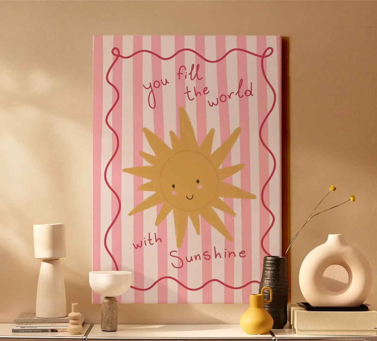 You Fill the World with Sunshine Art Print canvas with Floater frame by vintagepod