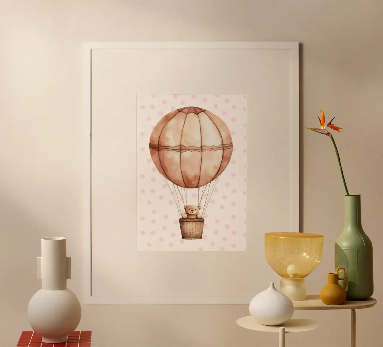 Teddybär Heißluftballon Kunstdruck Poster von vintagepod