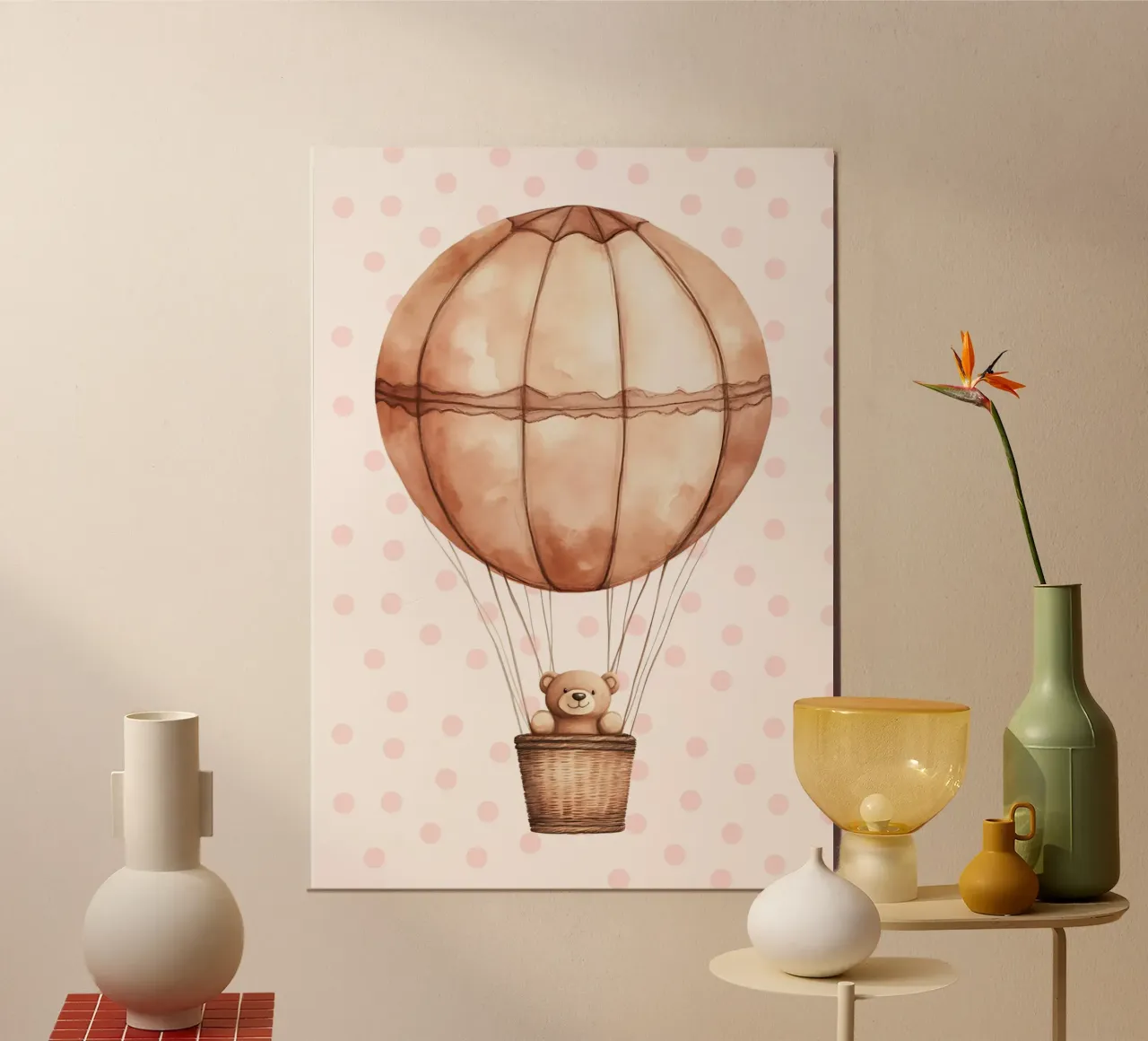 Teddybär Heißluftballon Kunstdruck Poster von vintagepod