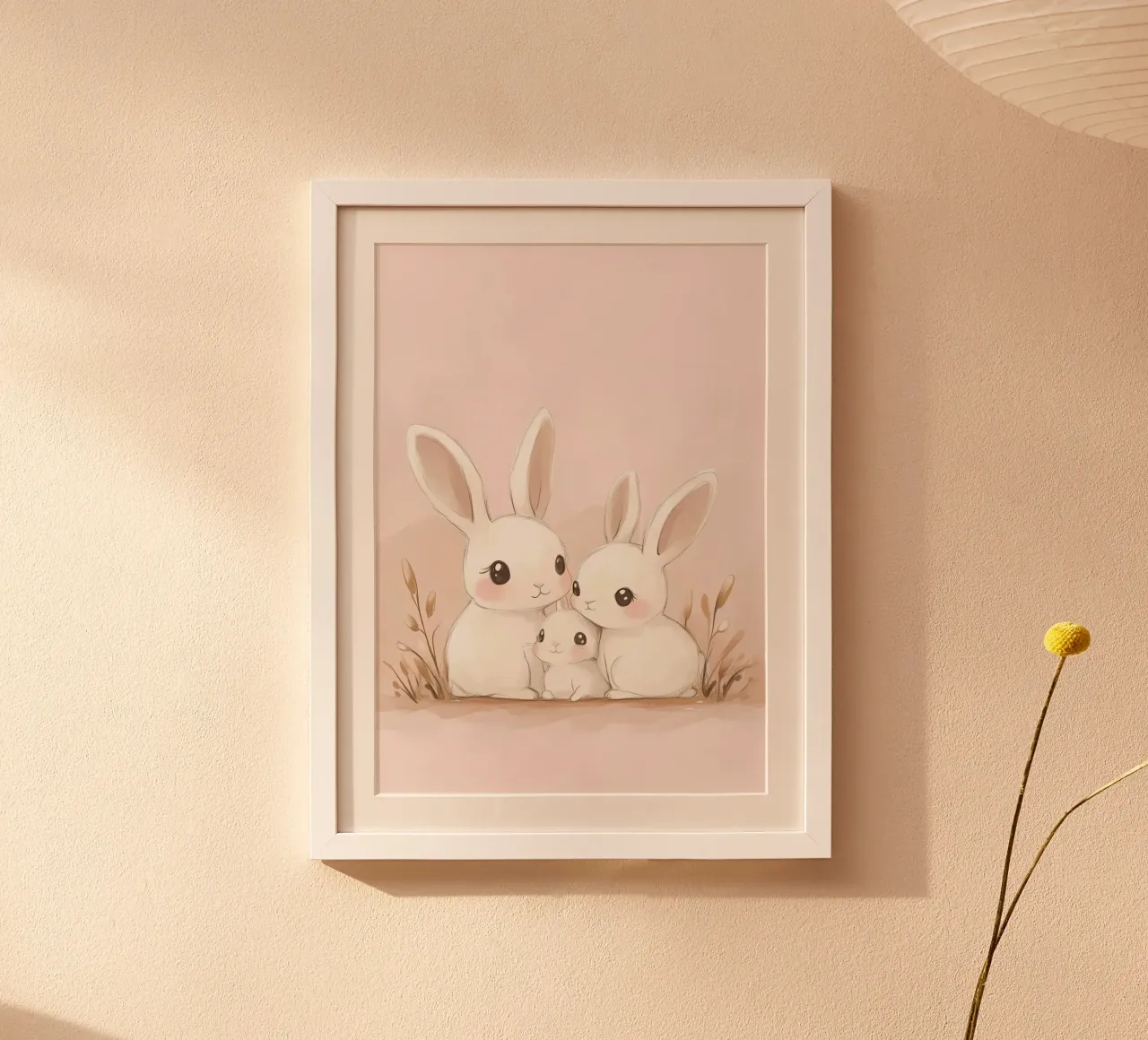 Impression d'art aquarelle d'une famille de lapins mignons, chambre d'enfant poster de vintagepod