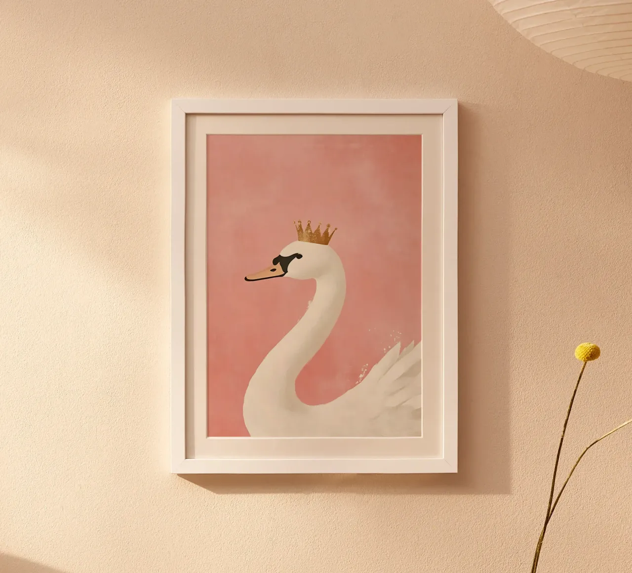 Impresión artística Cisne real con corona dorada poster de vintagepod