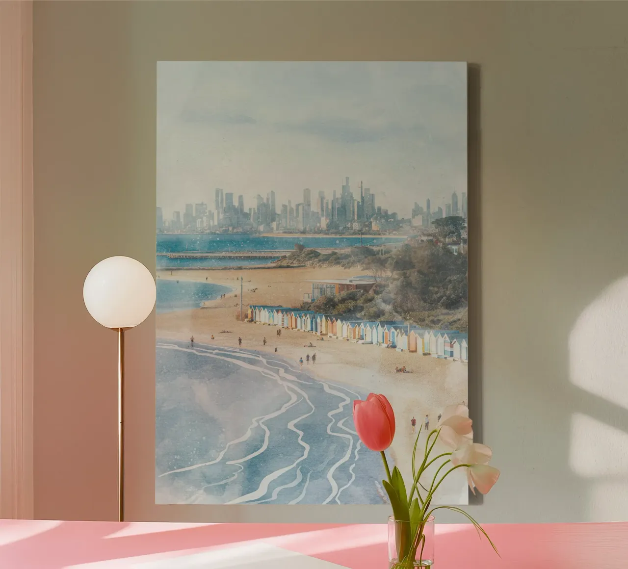 Melbourne Brighton Beach tela con Cornice a cassetta da Attaboy Dsgn