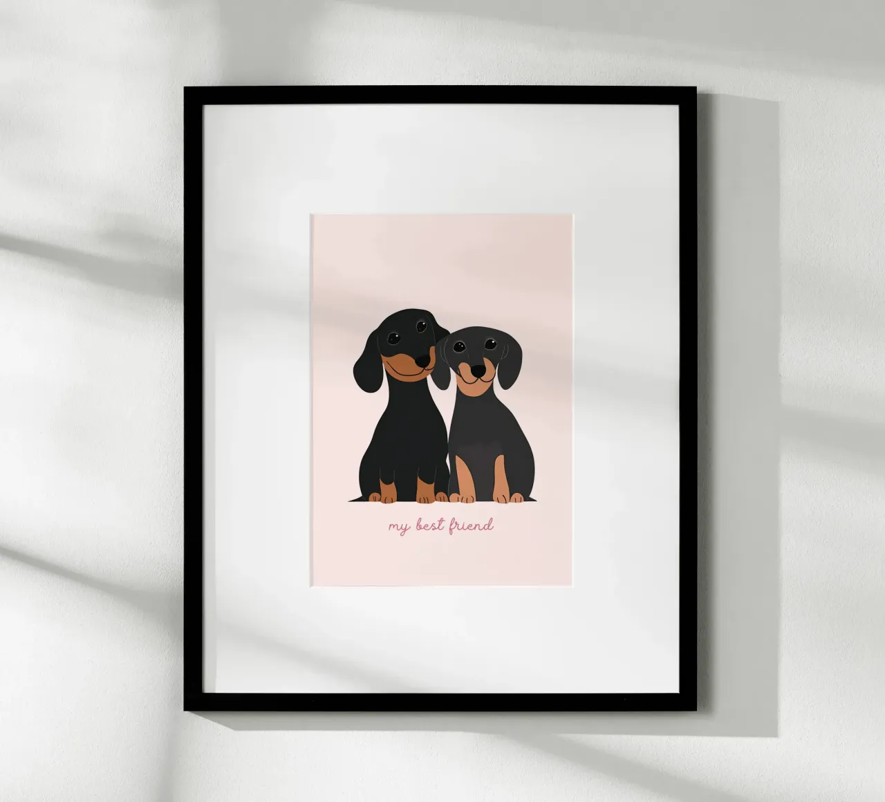 Schattige Teckels "Mijn beste vriend" Kunstdruk poster van vintagepod