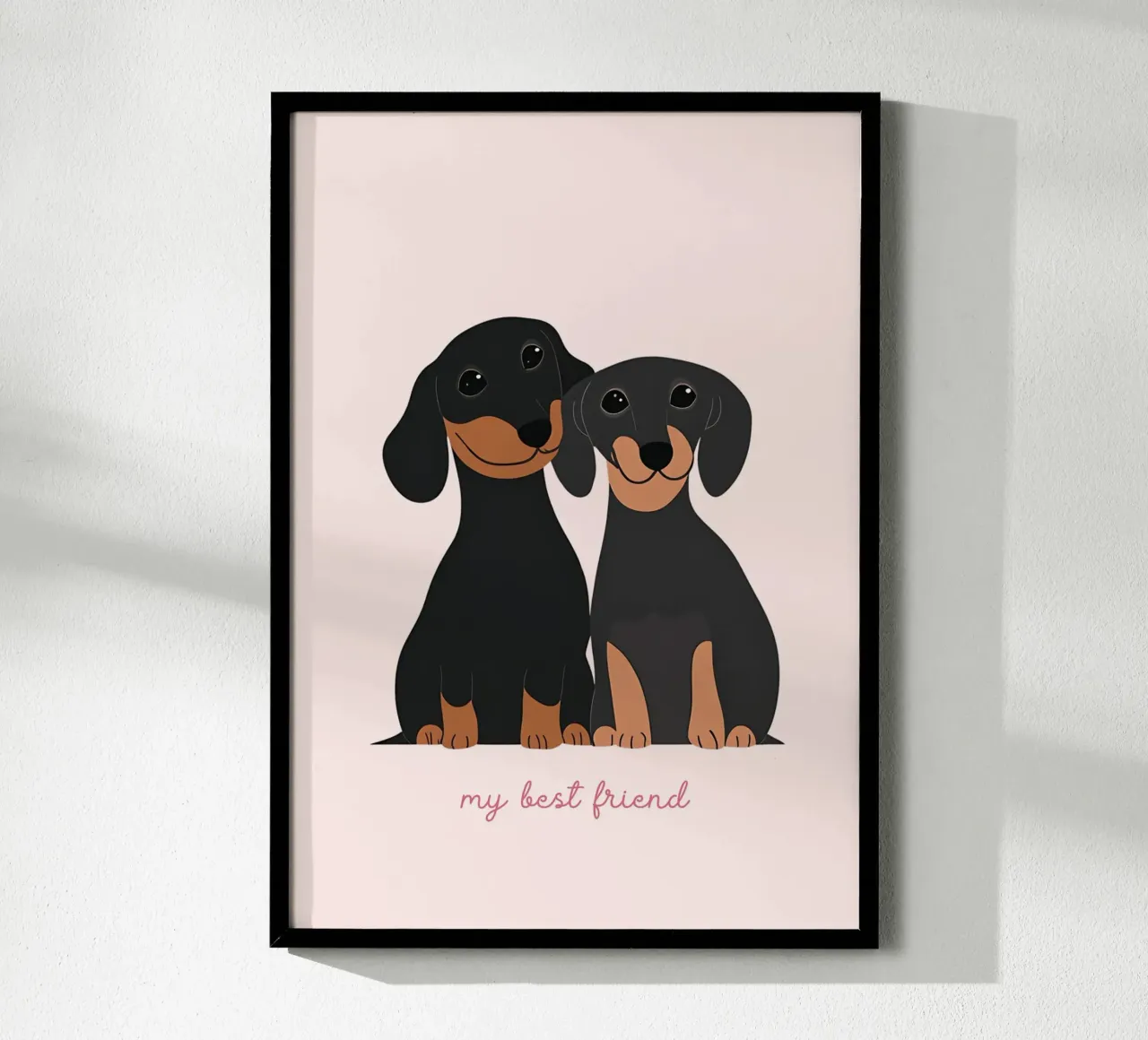 Schattige Teckels "Mijn beste vriend" Kunstdruk poster van vintagepod