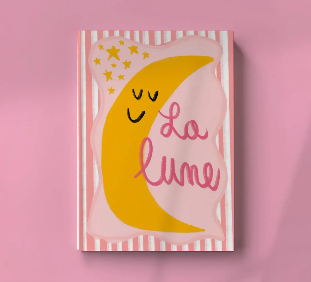"La Lune" Smiling Moon Art Print notebook by vintagepod