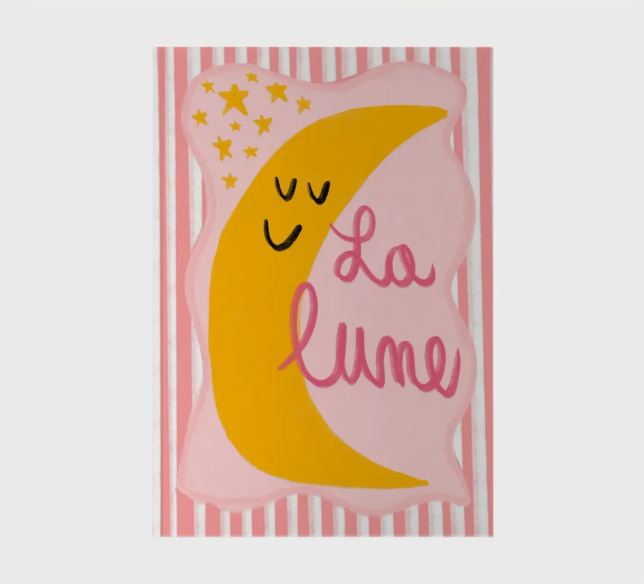 "La Lune" Smiling Moon Art Print notebook by vintagepod