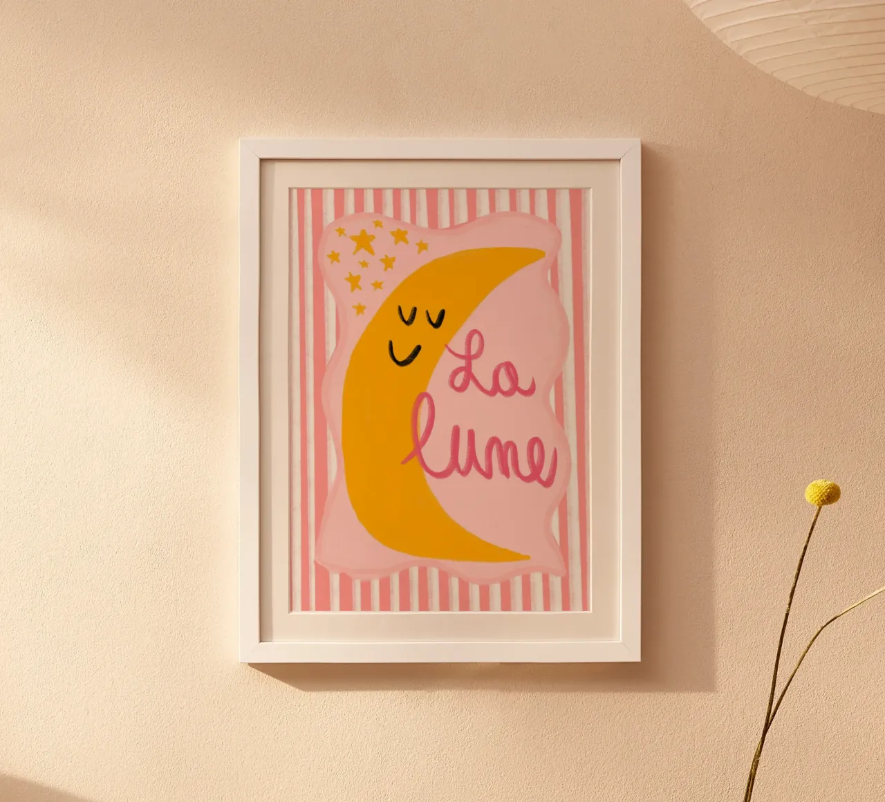 "La Lune" Smiling Moon Art Print poster by vintagepod