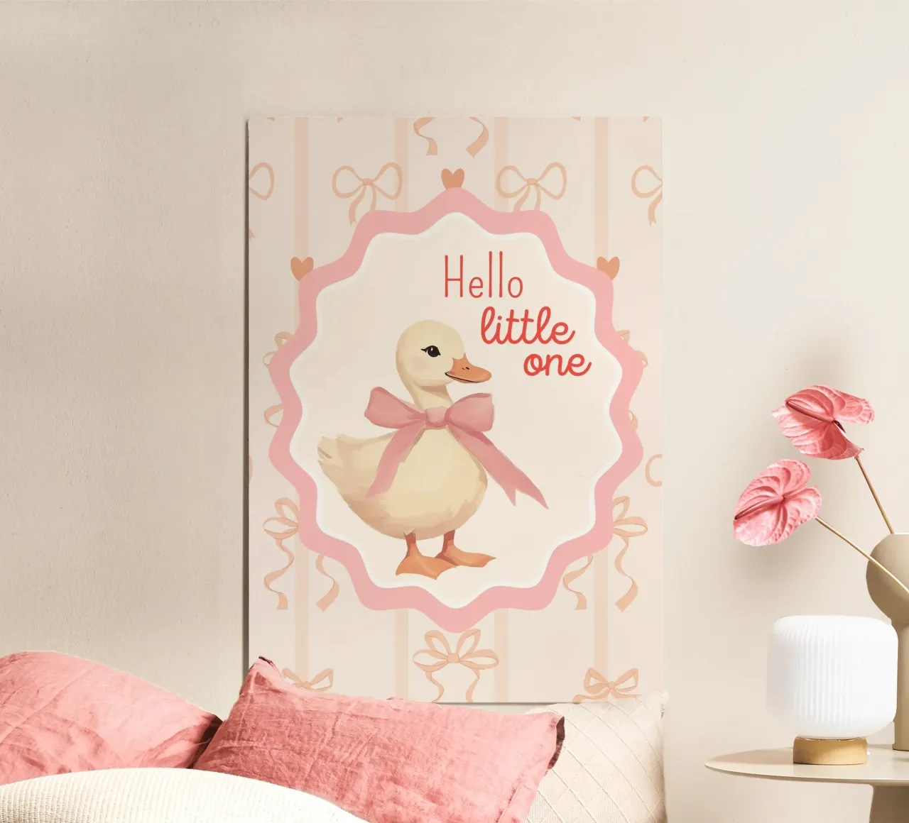 "Stampa d'arte per bambini "Hello Little One poster con telaio in plastica da vintagepod