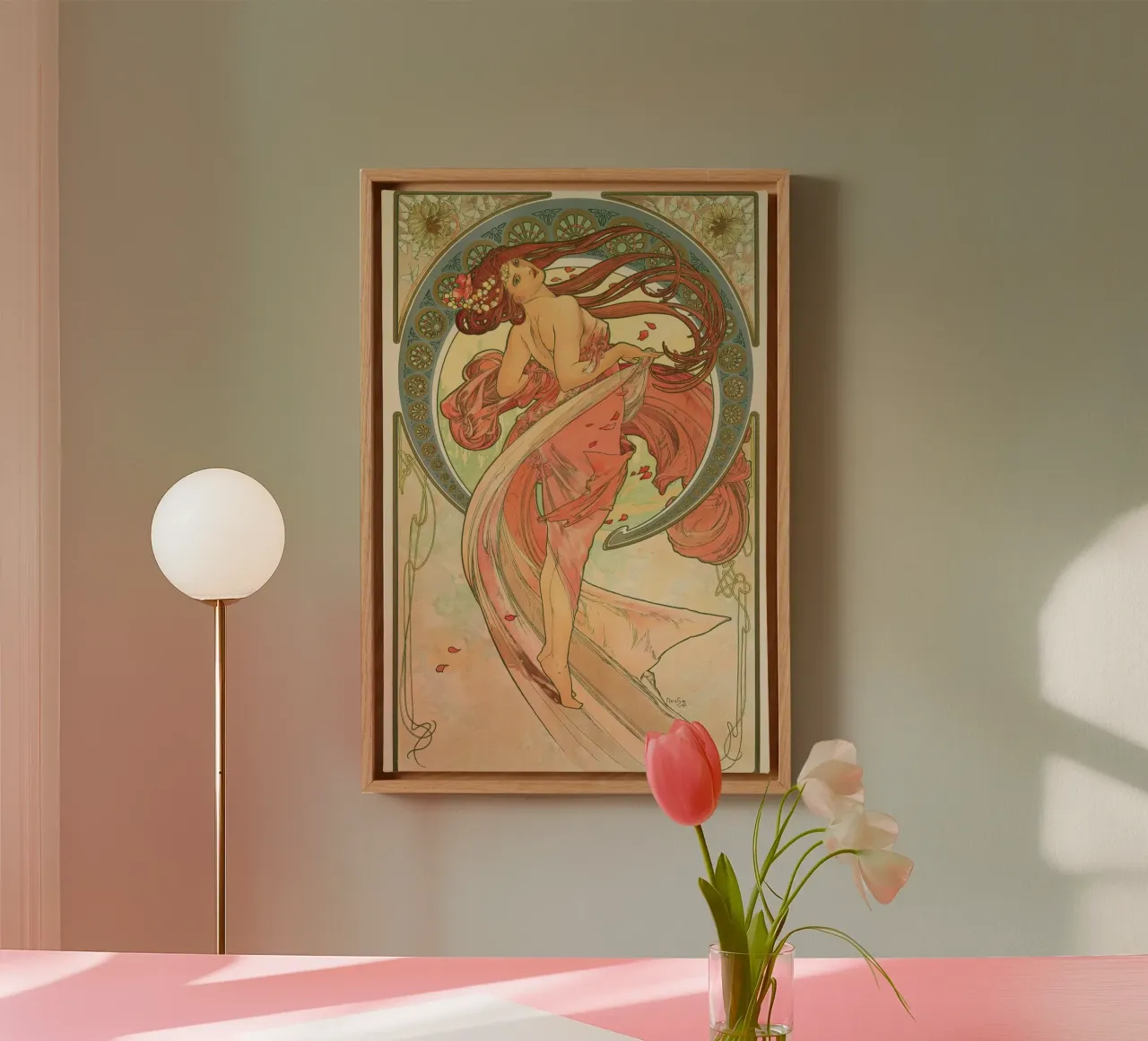 Arti - Danza - Alphonse Mucha tela con Cornice a cassetta da Venus Art