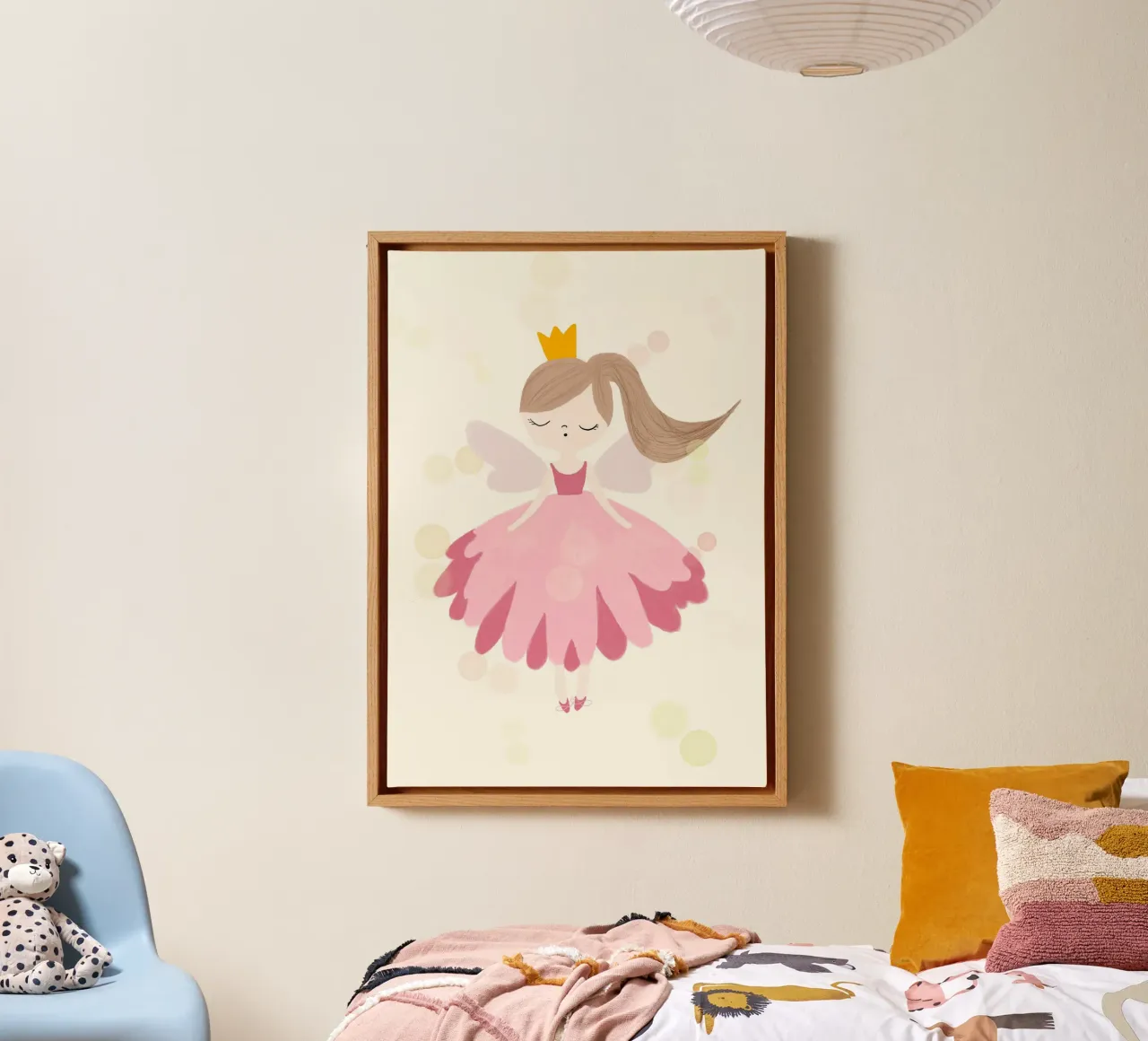 Stampa d'arte di una principessa fatata, Camera dei bambini tela con Cornice a cassetta da vintagepod