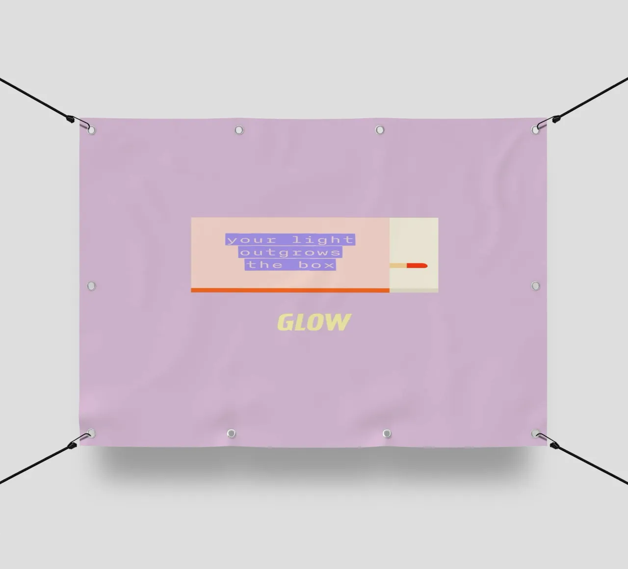 your light outgrows the box. Glow! telo in pvc da FRICKE DESIGN