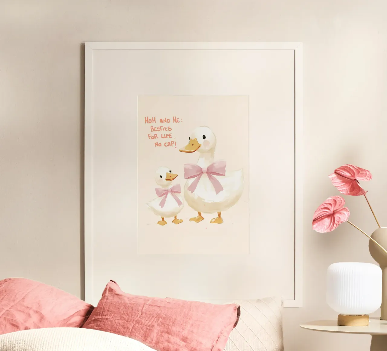 Niedliche Enten "Besties for Life, No Cap!" Kunst Poster von vintagepod