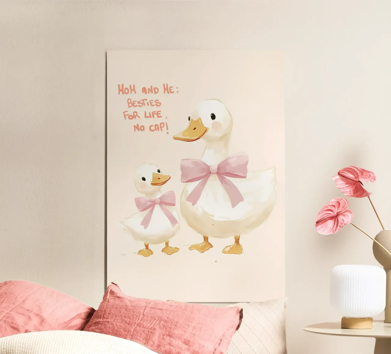 Niedliche Enten "Besties for Life, No Cap!" Kunst Poster von vintagepod