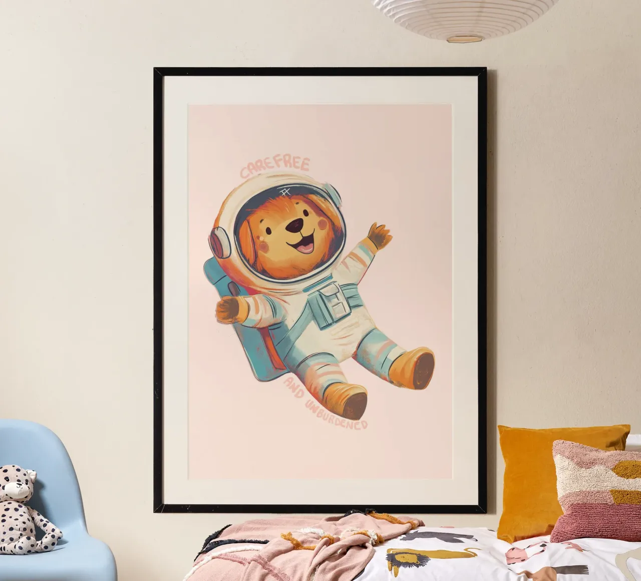 Carino il cane astronauta, arte "spensierata e libera". poster da vintagepod