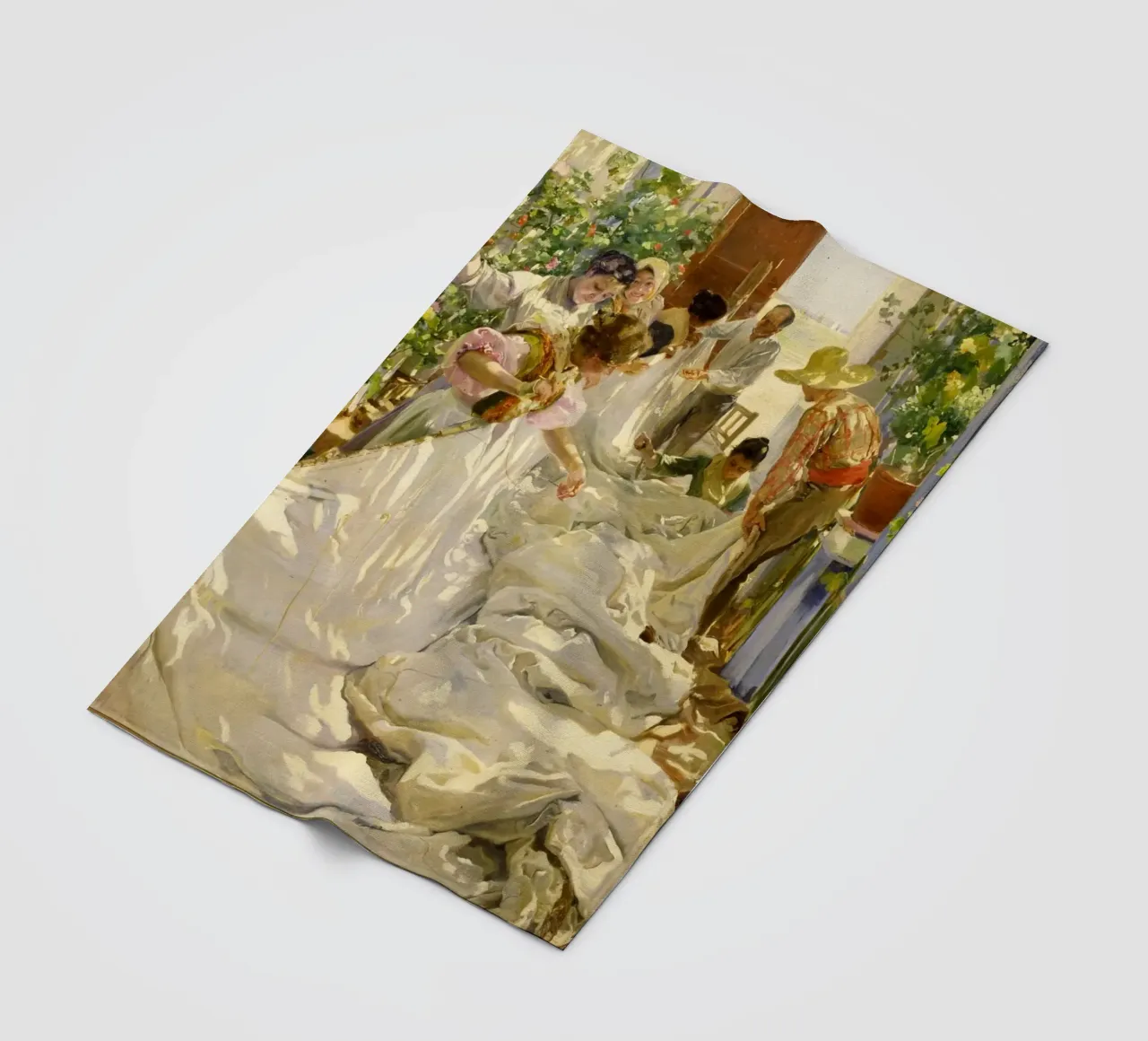 Cucire la vela - Joaquín Sorolla y Bastida coperta in pile da Jolie Prints