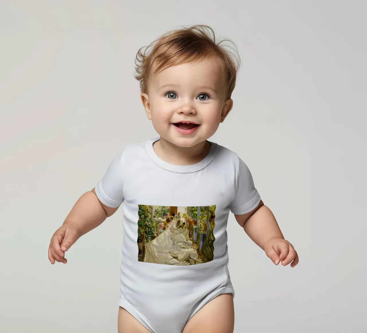 Cucire la vela - Joaquín Sorolla y Bastida body neonato maniche corte da Jolie Prints