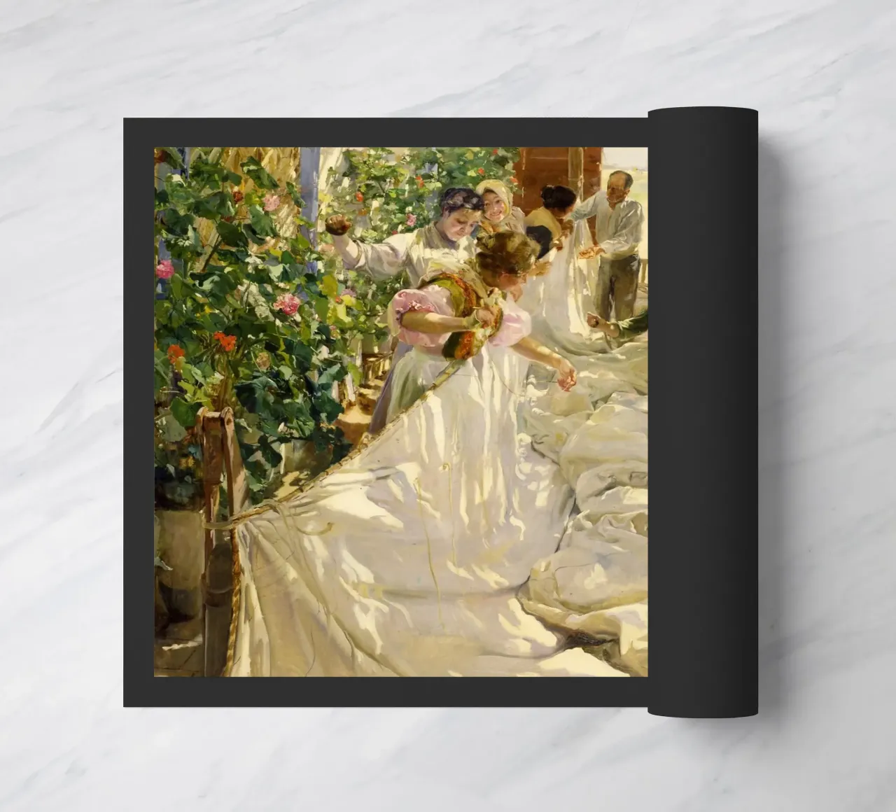 Cucire la vela - Joaquín Sorolla y Bastida zerbino da Jolie Prints