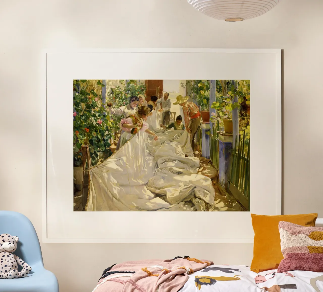 Cucire la vela - Joaquín Sorolla y Bastida poster da Jolie Prints