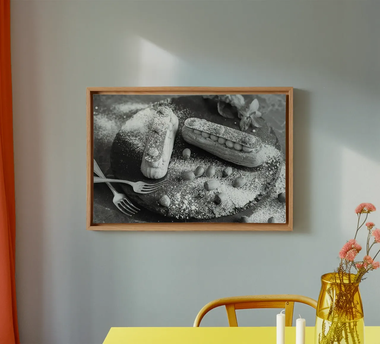 Powdered Sweet Silence – Fine Art Print canvas with Floater frame by jay