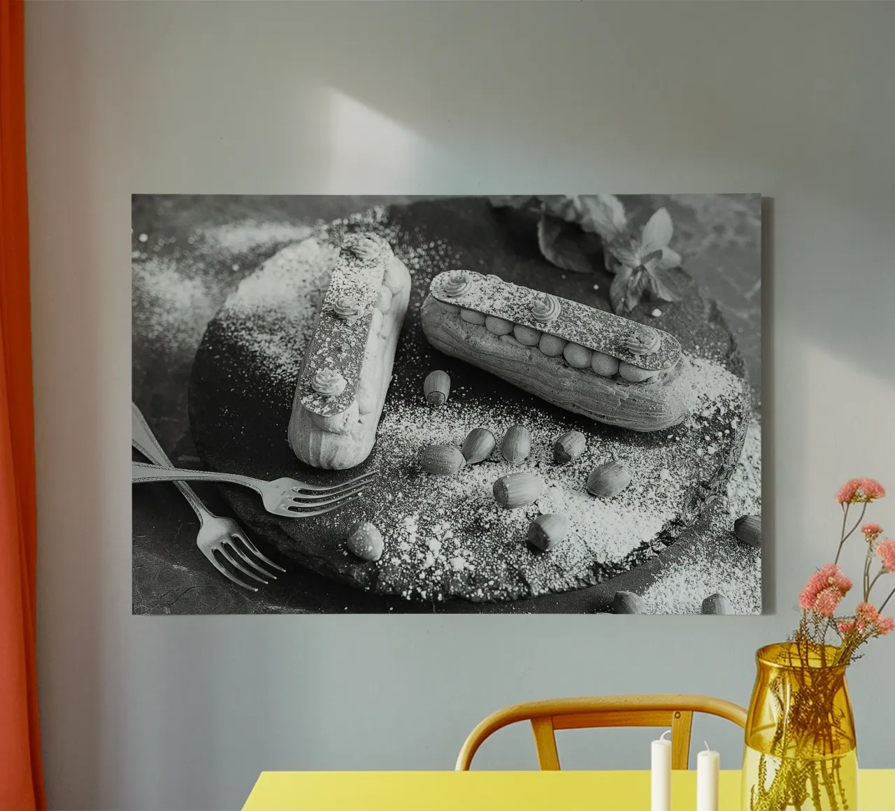 Powdered Sweet Silence – Fine Art Print canvas with Floater frame by jay