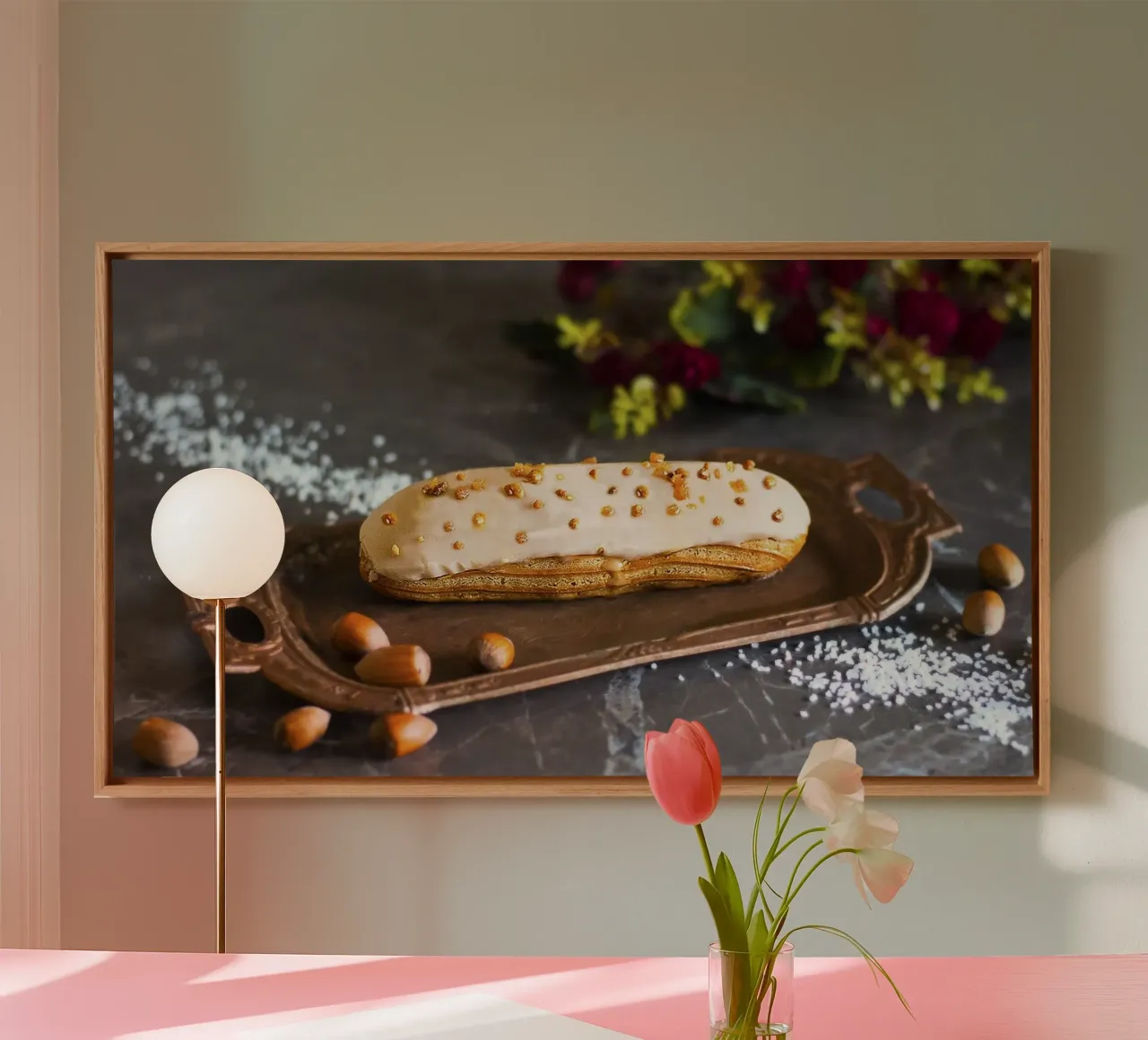 Caramel Crunch Éclair – Fine Art Print canvas with Floater frame by jay